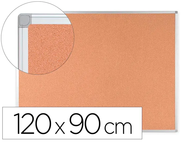Tableau liège q-connect mural cadre aluminium résistance humidité accessoires fixation mur 1mm épaisseur 120x90cm — Non…