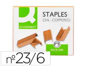Agrafe q-connect modèle 23/6 cuivrée boîte 1000 unités — Non classé