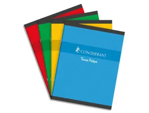Cahier travaux pratiques piqué conquérant sept couverture offset a5+ 17x22cm 96 pages 70g 48 séyès/48 unies — Non classé