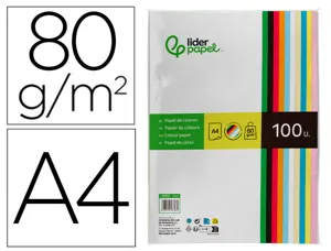 Papier couleur liderpapel multifonction a4 80g/m2 10 coloris assortis paquet 100 feuilles — Non classé