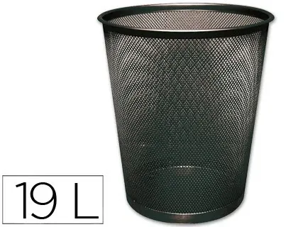 Corbeille à papier q-connect maille métallique forme circulaire 19l 295x345x240mm coloris noir — Non classé