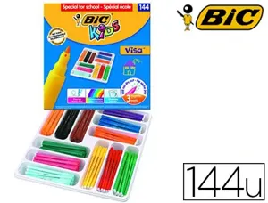 Feutre bic kids visa coloriage encre lavable pointe bloquée ultra-résistante coffret scolaire 144 unités — Non classé
