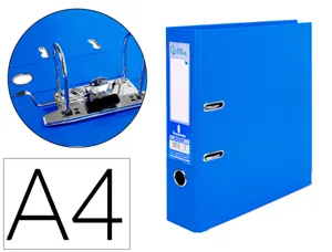 Classeur levier liderpapel a4 documenta carton rembordé 1,9mm dos 75mm rado métallique coloris bleu — Non classé
