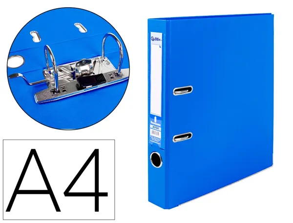 Classeur levier liderpapel a4 documenta carton rembordé 1,9mm dos 52mm rado métallique coloris bleu — Non classé