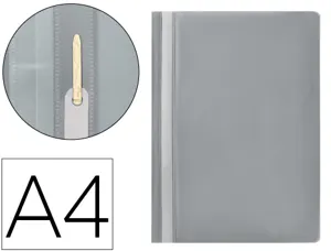 Chemise présentation q-connect à lamelles polypropylène 18/100e document perforé a4 30f porte-étiquette coloris gris — Non…
