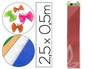 Papier crépon liderpapel 34g/m2 50cmx2.5m unicolore rouge métallisé — Non classé