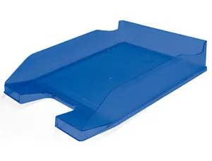 Corbeille à courrier q-connectpolypropylène documents a4+ 240x320mm empilable 350x255x65mm coloris bleu transparent — Non…