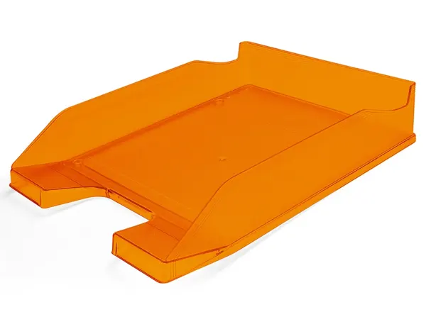 Corbeille à courrier q-connectpolypropylène documents a4+ 240x320mm empilable 350x255x65mm coloris orange transparent — Non…
