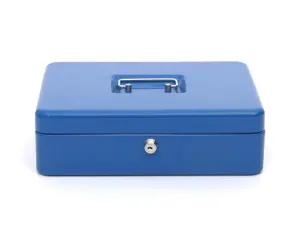 Caisse monnaie q-connect structure acier 0.8mm épaisseur plateau amovible espace billets 300x240x90mm coloris bleu — Non…
