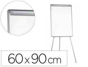 Chevalet conférence q-connect tableau laminé 85x60cm cadre plastique pince bloc papier auget porte-marqueurs — Non classé
