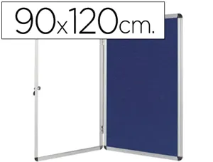 Vitrine affichage q-connect cadre aluminium intérieur fond feutrine serrure porte méthacrylate 12f a4 90x120cm — Non classé