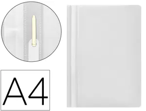 Chemise présentation q-connect à lamelles polypropylène 18/100e document perforé a4 30f porte-étiquette coloris blanc — Non…