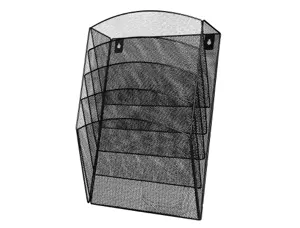 Corbeille murale q-connect 5 cases a4 vertical présentoir métallique 315x93x440mm coloris noir — Non classé