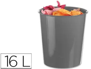 Corbeille à papier q-connect plastique résistant 16l 310x290mm coloris gris opaque — Non classé