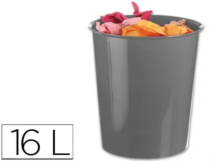 Corbeille à papier q-connect plastique résistant 16l 310x290mm coloris gris opaque — Non classé