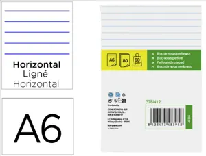 Bloc notes liderpapel perforé ligné a6 148x105mm couverture en carton imprimé 250g/m2      80f 60g/m2 — Non classé