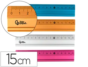 Règle liderpapel 15cm gamme aluminium coloris assortis — Non classé