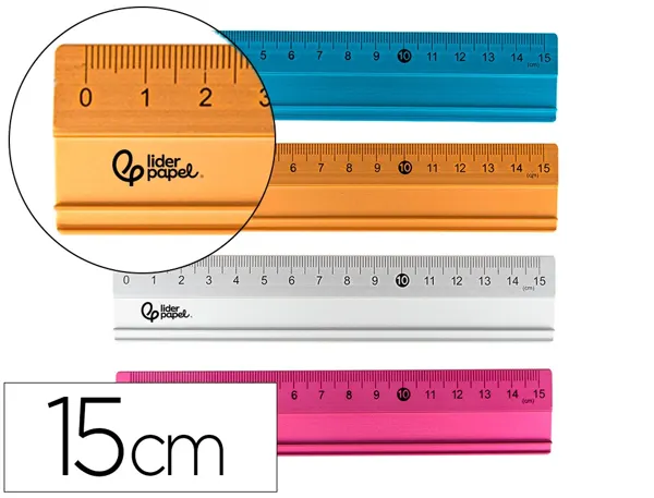 Règle liderpapel 15cm gamme aluminium coloris assortis — Non classé