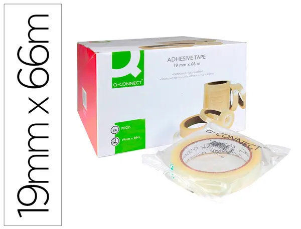 Ruban adhésif q-connect 66mx19mm sachet cellophane — Non classé