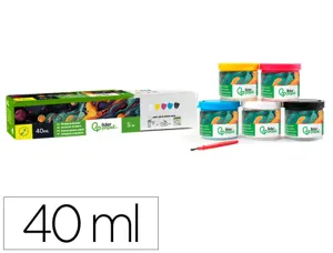 Gouache scolaire liderpapel 5 coloris assortis + pinceau pot 40ml — Non classé