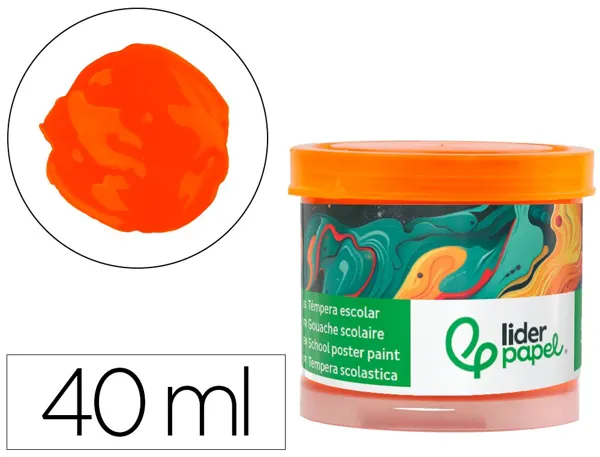 Gouache scolaire liderpapel coloris orange pot 40ml — Non classé