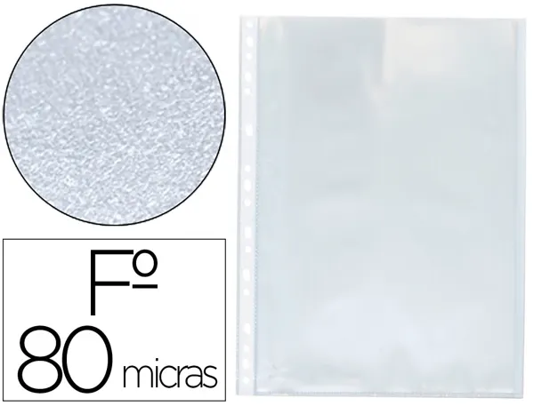 Pochette q-connect polypropylene graine perforee folio 80 mc boite 100 unites — Non classé
