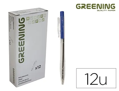 Stylo greening rétractable coloris bleu — Non classé