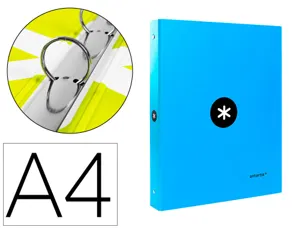 Classeur antartik 4 anneaux ronds 25mm a4 carton remborde coloris bleu — Non classé