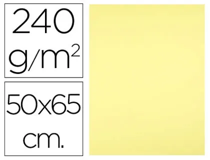 Papier cartonne liderpapel 50x65cm 240gr coloris jaune paquet 25 feuilles — Non classé