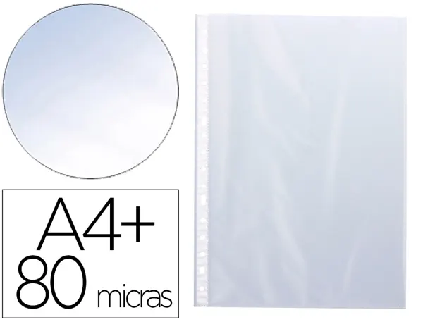 Pochette q-connect polypropylene lisse perforee  folio 80 mc cristal sachet 10 unites — Non classé