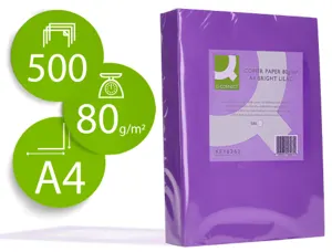 Papier couleur q-connect multifonction a4 80g/m2 unicolore lilas ramette 500 feuilles — Non classé