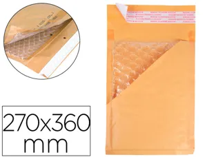 Pochette bulles d'air q-connect 270x360mm 82g kraft matelasse rabat droit auto-adhesive sans fenetre lot 50 unites — Non…
