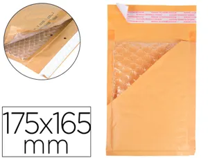 Pochette bulles d'air q-connect 175x165mm cd/dvd 82g kraft matelasse rabat droit auto-adhesive sans fenetre lot 100 uni —…