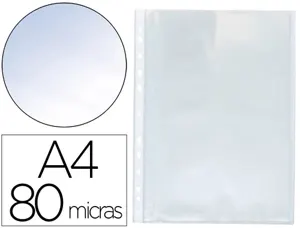 Pochette q-connect polypropylène lisse 8/100e perforée cristal antistatique a4 210x297mm  sachet 100 unites — Non classé