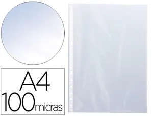 Pochette q-connect polypropylène lisse 10/100e perforée cristal antistatique a4 210x297mm boite de 100 unites — Non classé