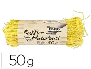 Raphia végétal brin 1m pelote 50g coloris jaune — Non classé