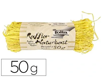 Raphia végétal brin 1m pelote 50g coloris jaune — Non classé