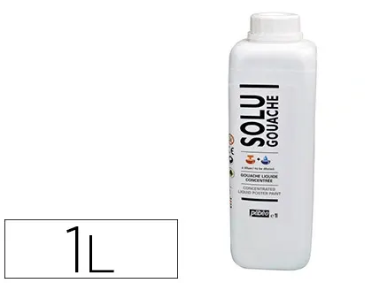 Gouache pébéo solugouache liquide concentrée dilution complète couvrante onctueuse coloris blanc permanent flacon 1000ml —…