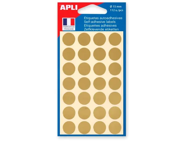 APLI Pastille de signalisation, diamètre: 15 mm, or — Fournitures — vue 3