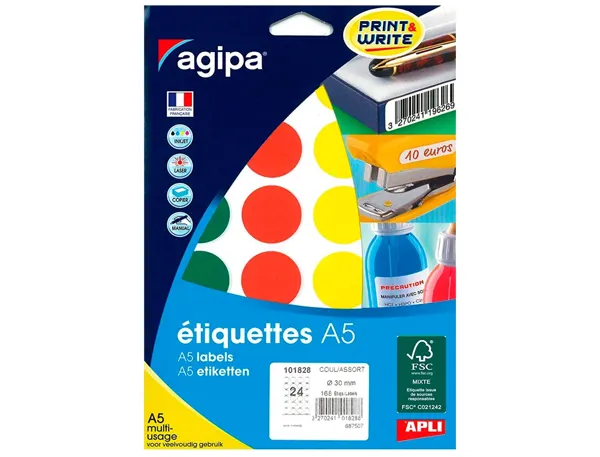 agipa Pastille de couleur, diamètre: 30 mm, rond, assorti — Fournitures — vue 3