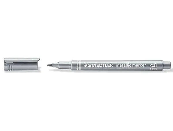 STAEDTLER Marqueur permanent métallisé, pointe ogive, argent — Fournitures — vue 3