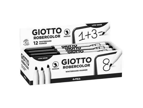 Marqueur Giotto Robercolor Effaçable Tableau Blanc Pointe Medium Ogive 4 Mm Coloris Noir — Fournitures — vue 3