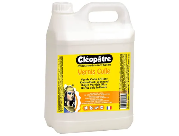 Vernis Colle Cléopâtre Décorateur Résiste À L'eau Et Rayures Finition Brillante 5l, COLLES CLEOPATRE — Fournitures — vue 3