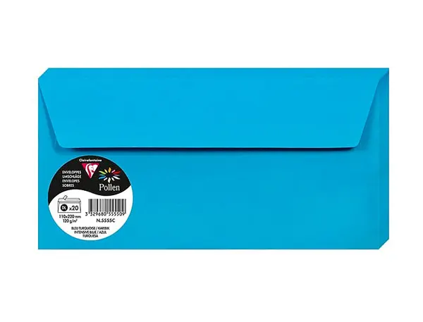 Pollen by Clairefontaine Enveloppes DL, bleu turquoise — Activités artistiques — vue 3
