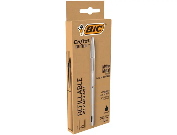 BIC Stylo à bille Cristal RE'NEW, noir — Stylos à bille & accessoires — vue 4