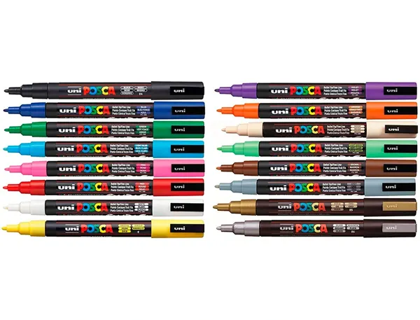 POSCA Marqueur à pigment PC3M, étui de 16, assorti — Fournitures — vue 6