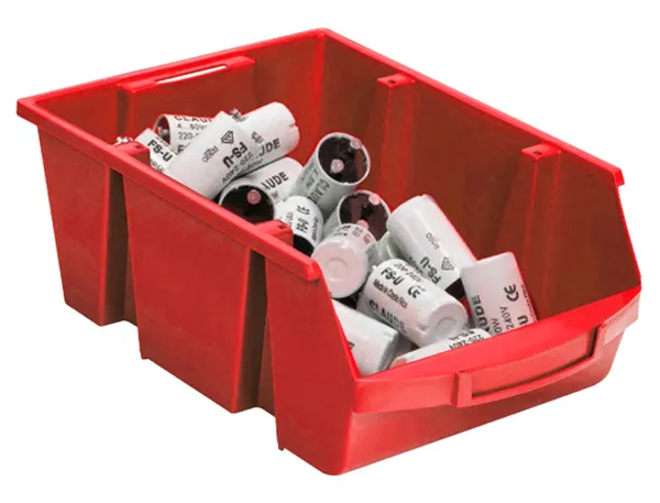 Bac A Bec Viso Polypropylene Empilable Resistant Grande Ouverture Porte-Etiquete 15,7x10,1x7cm Rouge — Services… — vue 5