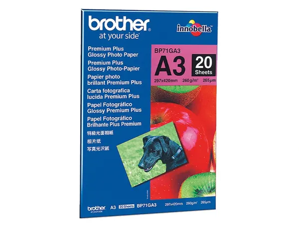 BROTHER BP-71GA3 brillant photo inkjet 260g/m2 A3 20 feuilles pack de 1 — Papier, cahier & courrier — vue 3