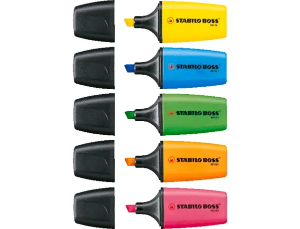 Boîte de 5 surligneurs Boss mini assortis — Fournitures — vue 4