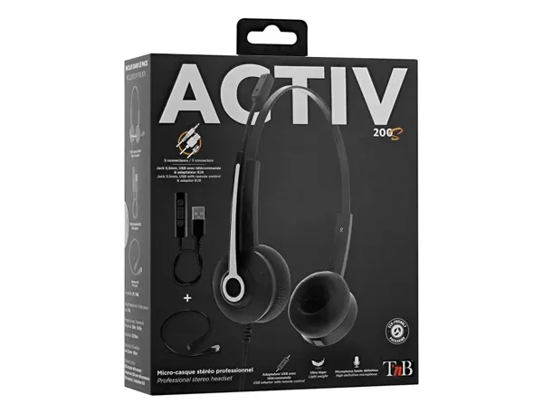 TNB Activ 200S Professional Stereo Headset Jack Usb Professionnal Stereo Headset With Usb Adaptor And Remote… — vue 5